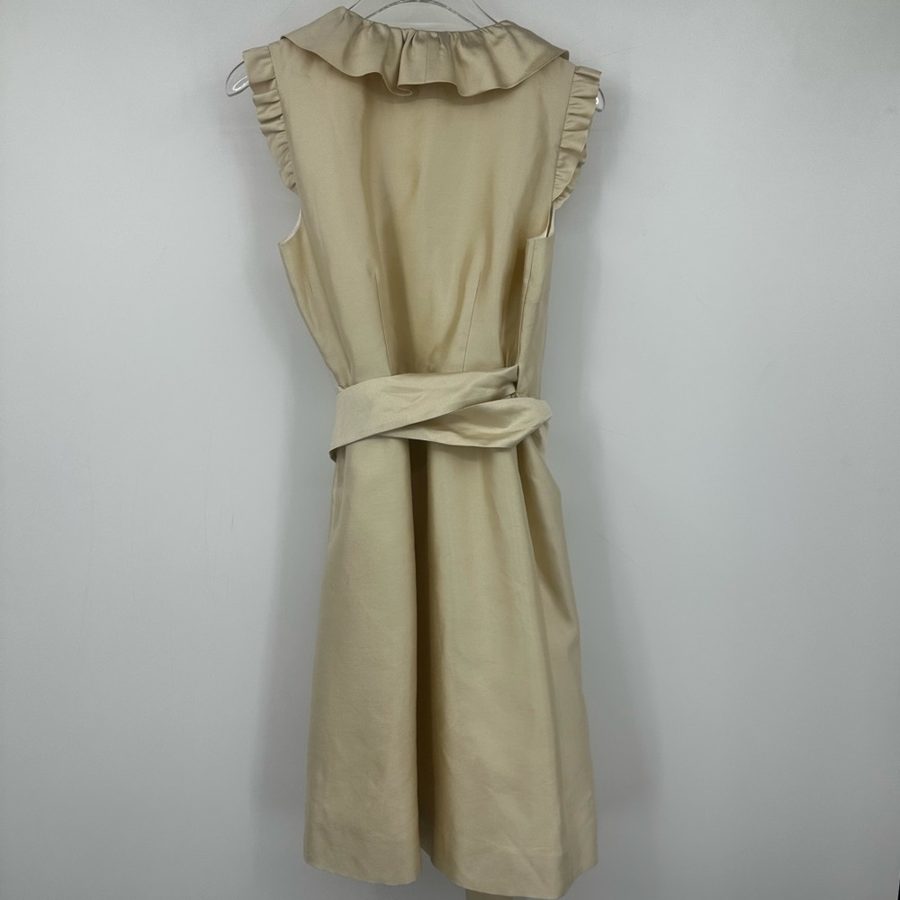 Kate Spade Wedding Belles Aubrey Wrap Ruffle Silk Cotton Dress Cream 2 | A440 - Picture 3 of 7